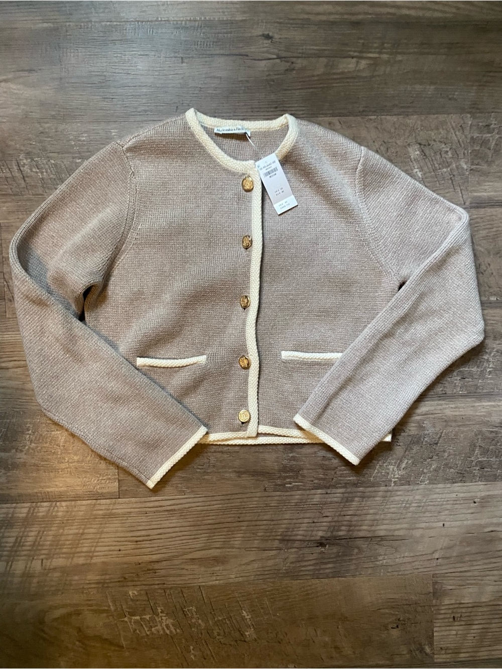 Abercrombie Collarless Sweater Jacket Medium